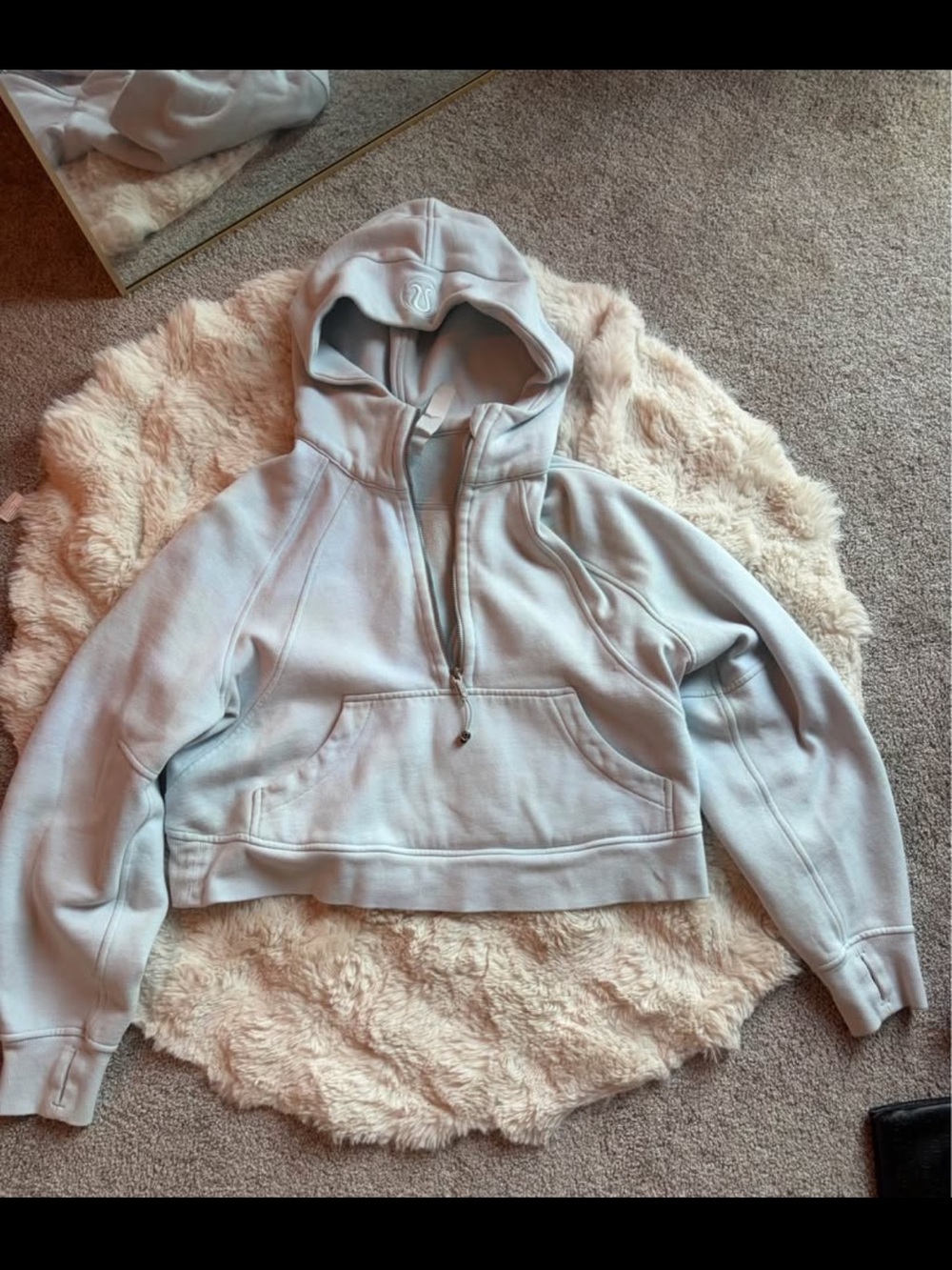 lululemon athletica Light Blue Cropped Half-Zip Hoodie
